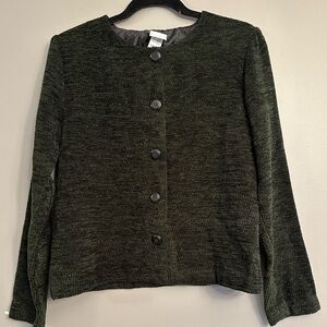 Vintage 90s Studio C Black Women’s Blazer Jacket Size Medium with Shoulder Pads